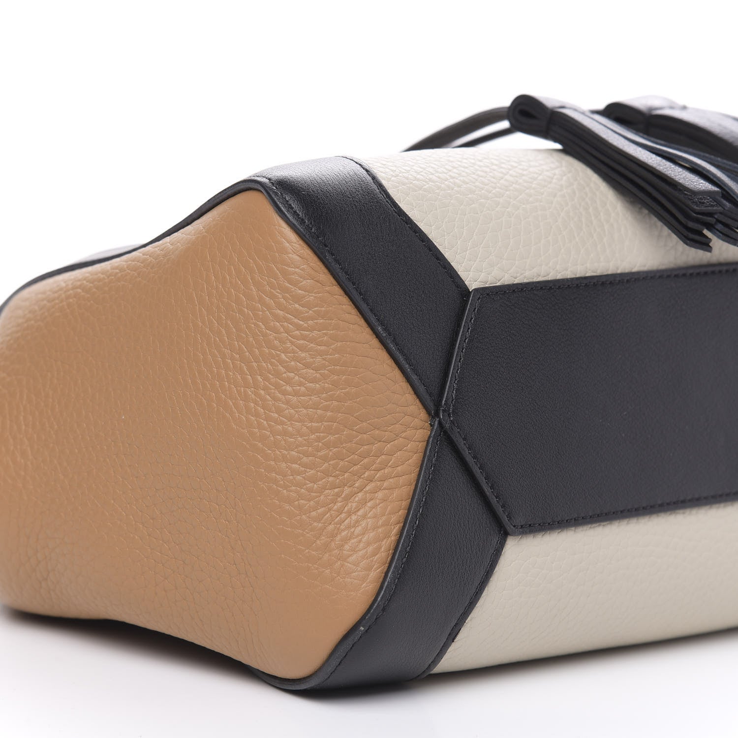 Mulberry Heavy Grain Calfskin Tri-Color Small Millie Tote Chalk Sable Black 7 of 8