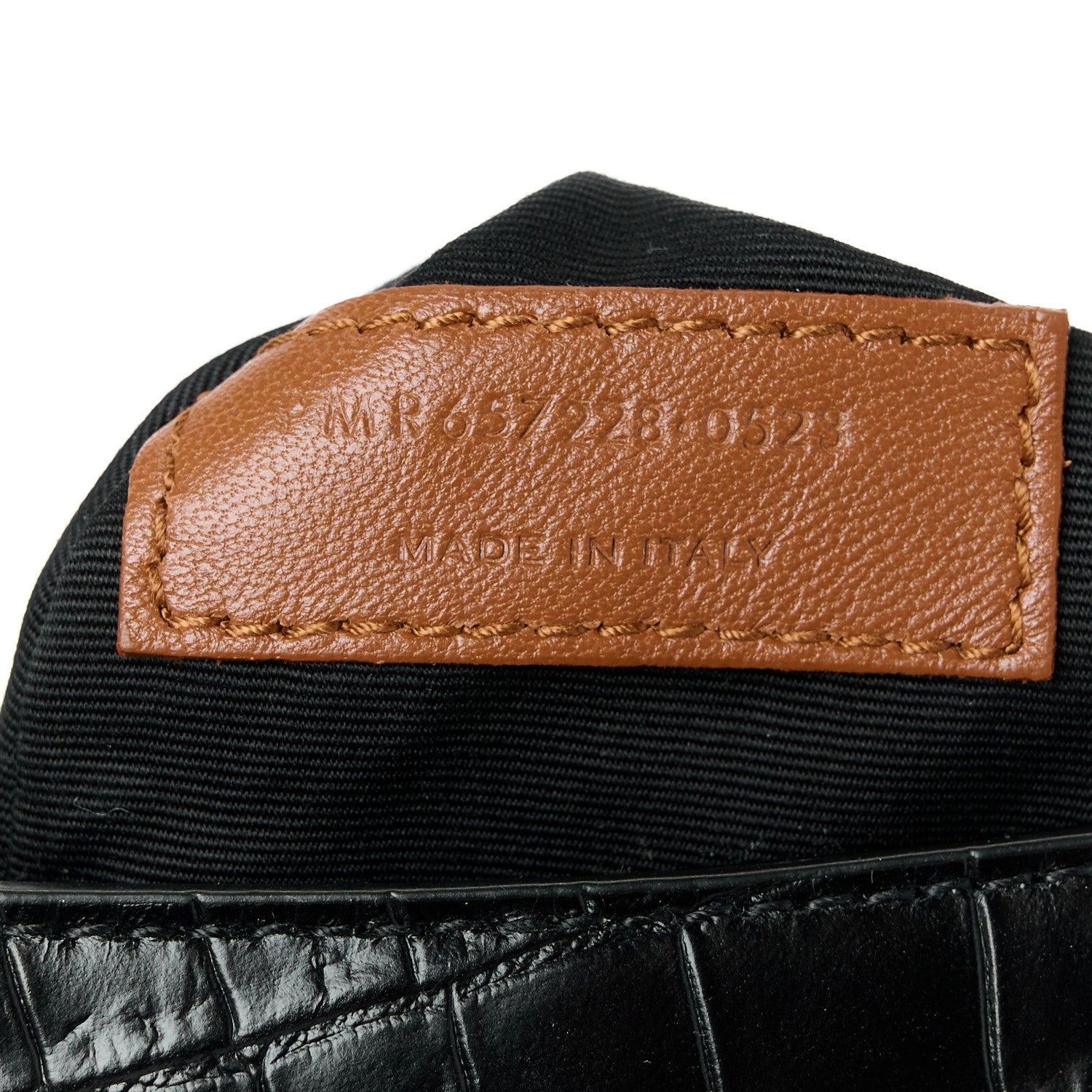 Saint Laurent Calfskin Crocodile Embossed Le 5 A 7 Hobo Black 7 of 11