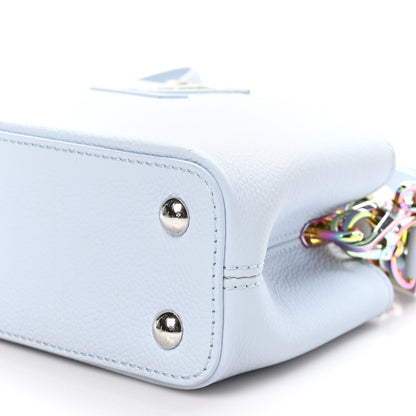 Louis Vuitton Taurillon Capucines East West Mini Scarabeo Iridescent Washed Blue 8 of 8