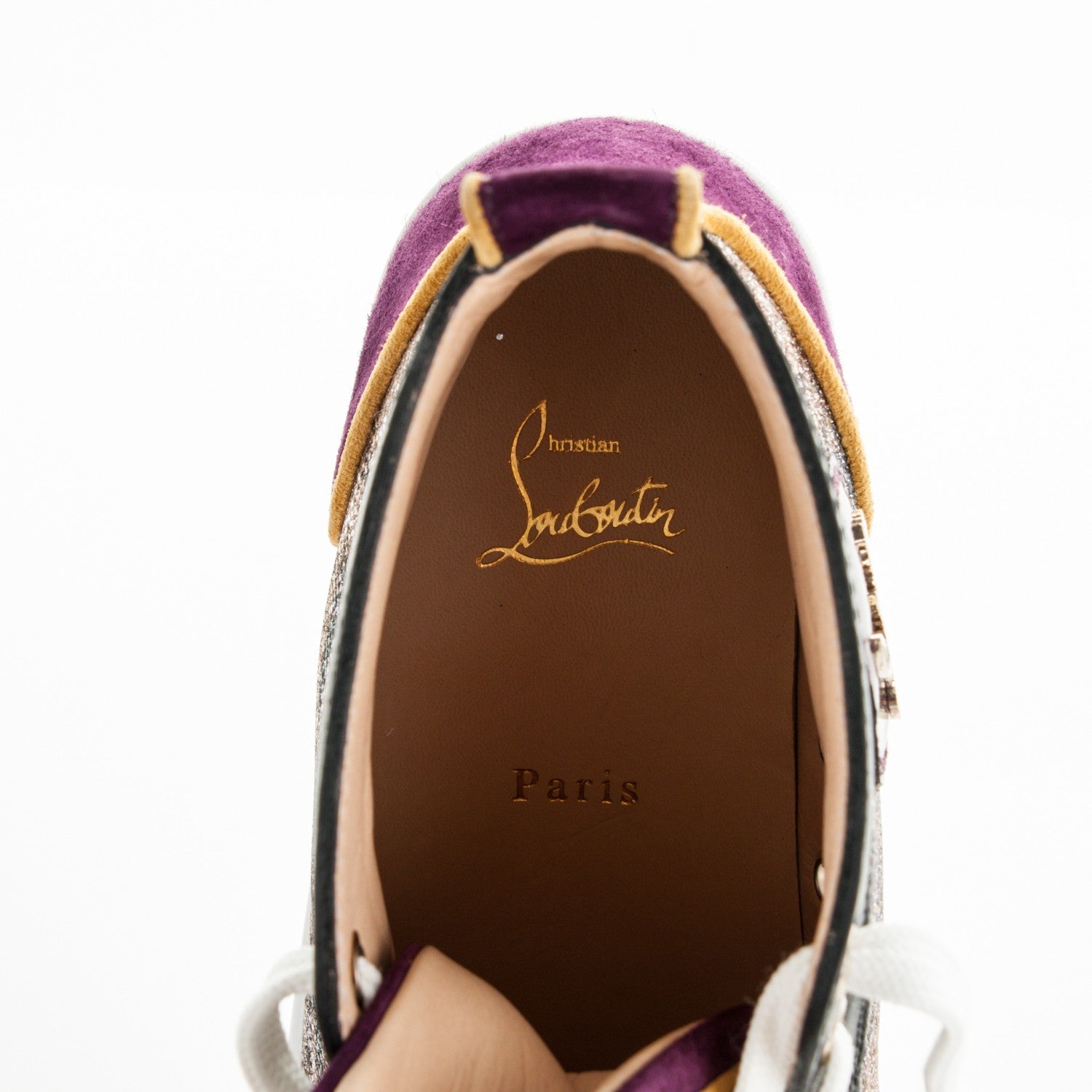 Christian Louboutin Metallic Gloss Glitter Sirene Louis Orlato Flat Sneakers 40.5 Gold 8 of 10