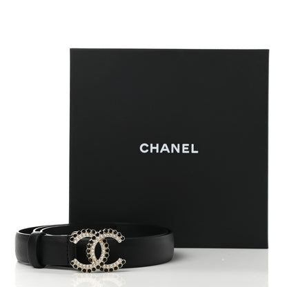Chanel Calfskin Crystal CC Belt 85 34 Black 6 of 6
