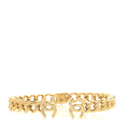 Chanel Metal CC Chain Link Choker Necklace S Gold 1 of 5