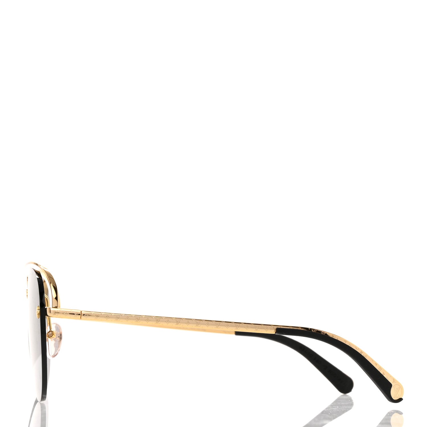 Louis Vuitton Metal Monogram Grease Sunglasses Z1172E Gold 4 of 7