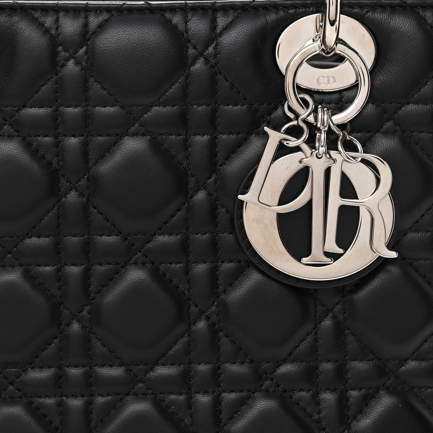 Christian Dior Lambskin Cannage Medium Lady Dior Black 8 of 10
