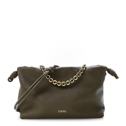 Loewe Mellow Nappa Medium Donut Chain Flamenco Knot Clutch Khaki Green 1 of 13