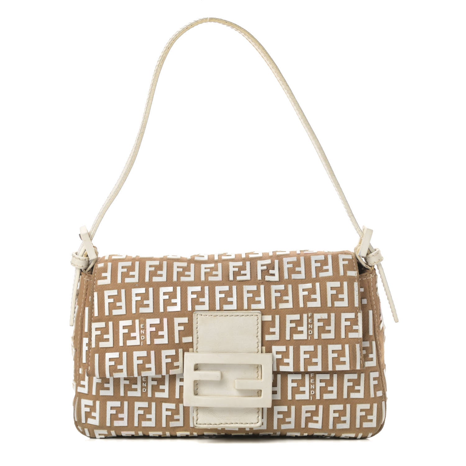 Fendi Zucchino Embellished Mini Mama Baguette Beige 1 of 21