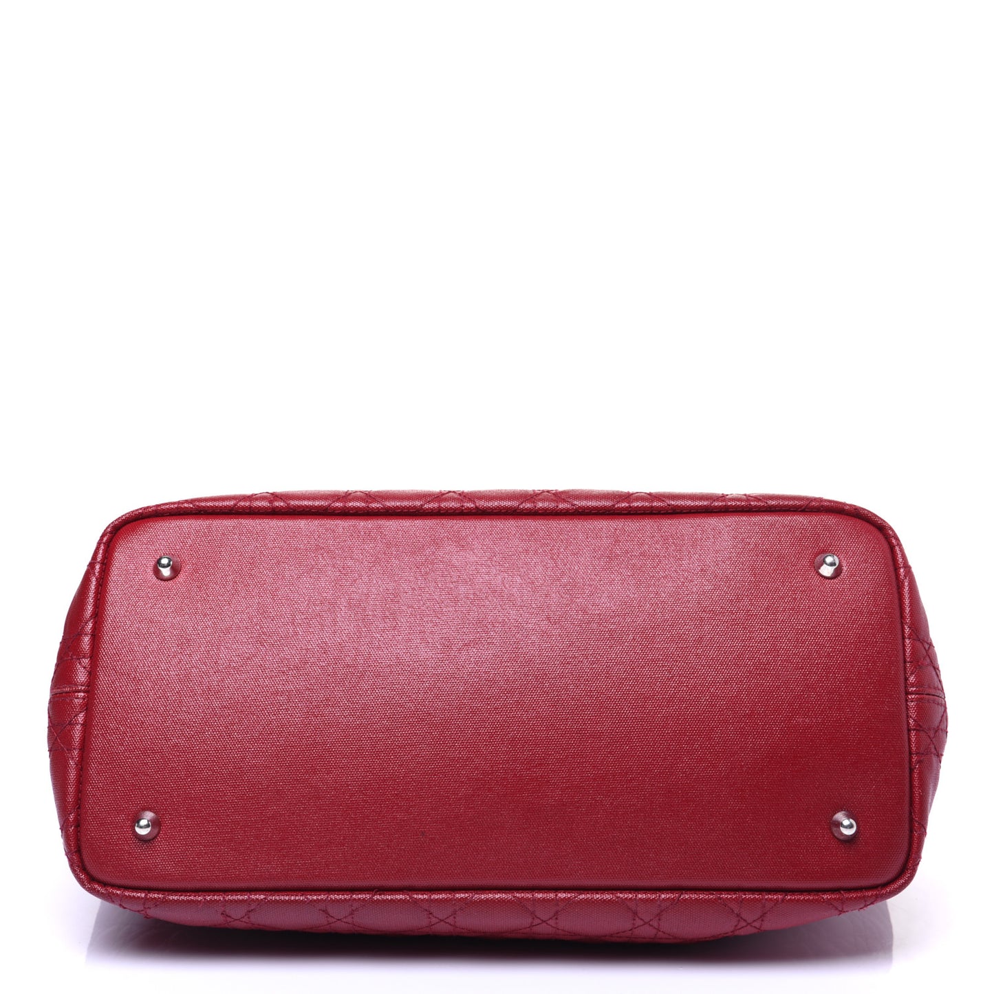 Coated Canvas Cannage Medium Panarea Tote Red