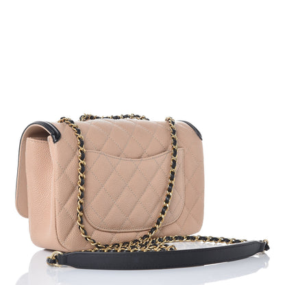 Chanel Caviar Quilted Small CC Filigree Flap Beige Black 3 of 8