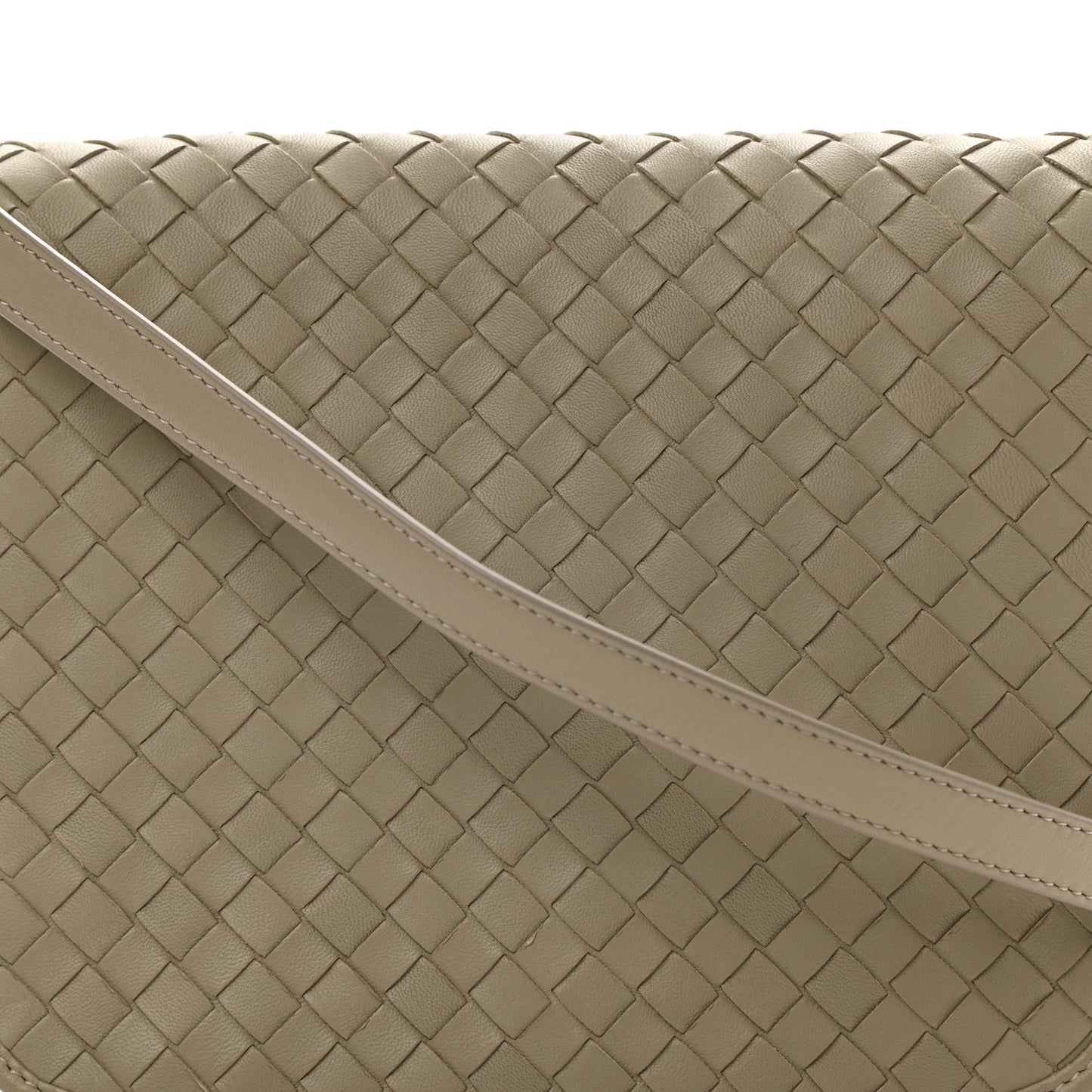 Nappa Intrecciato Mini Flap Crossbody Porridge