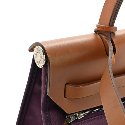 Hermes Vache Hunter Toile Herbag Zip 31 PM Fauve Cassis 12 of 18
