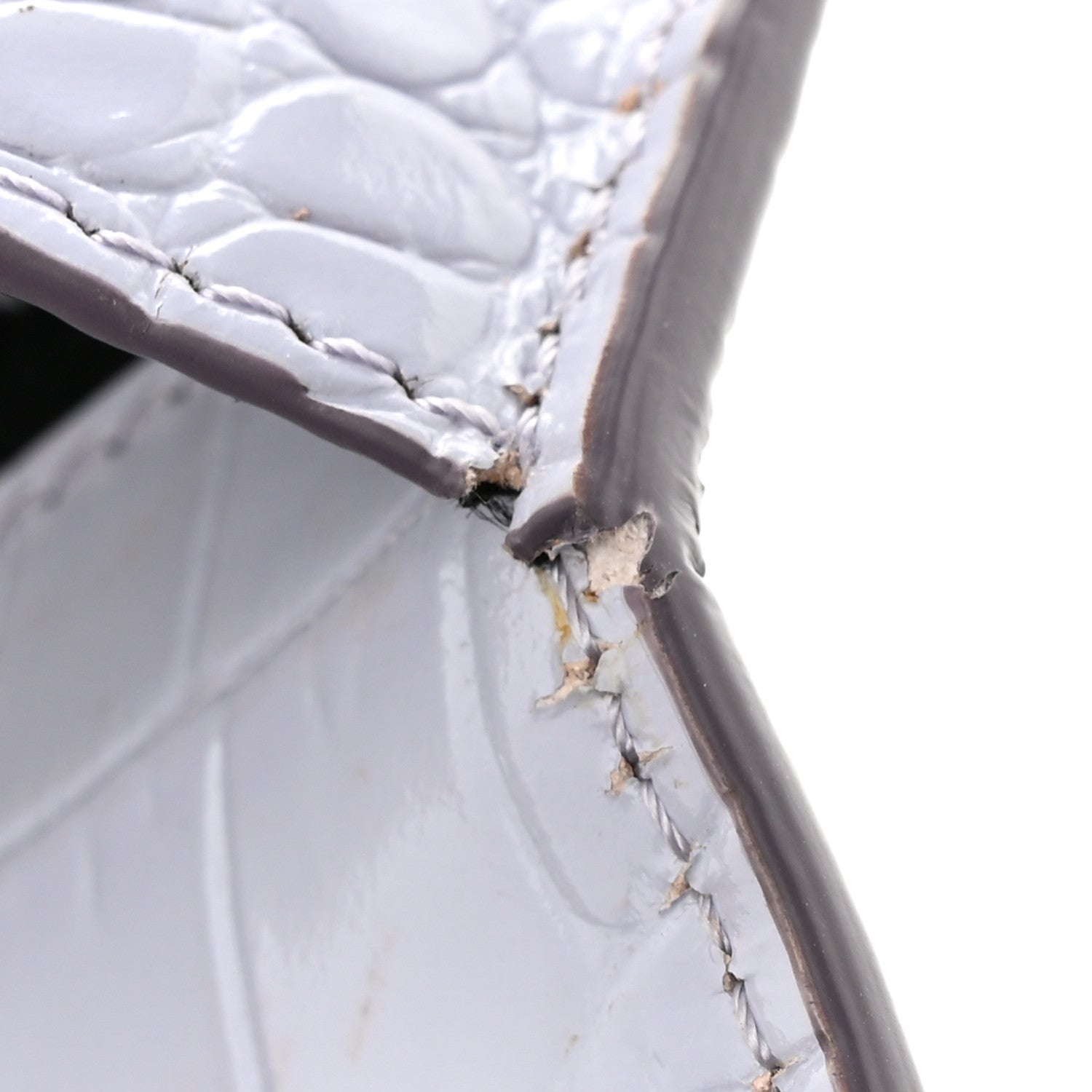 Alexander McQueen Shiny Crocodile Embossed Jeweled Satchel Lavender 12 of 13