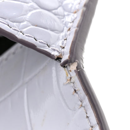 Alexander McQueen Shiny Crocodile Embossed Jeweled Satchel Lavender 12 of 13
