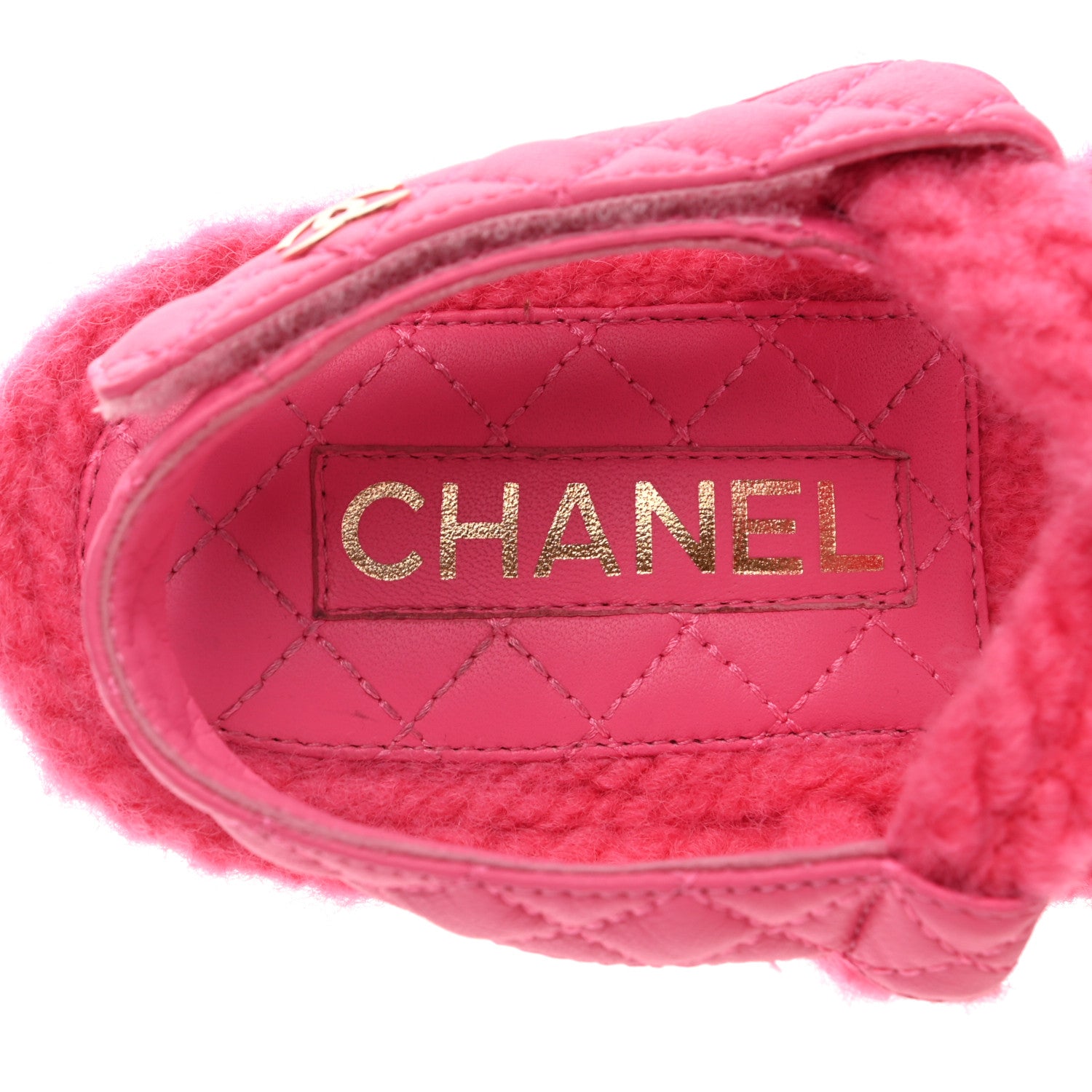 Chanel Cord Lambskin Quilted Logo Sandals 38 Pink 6 of 8