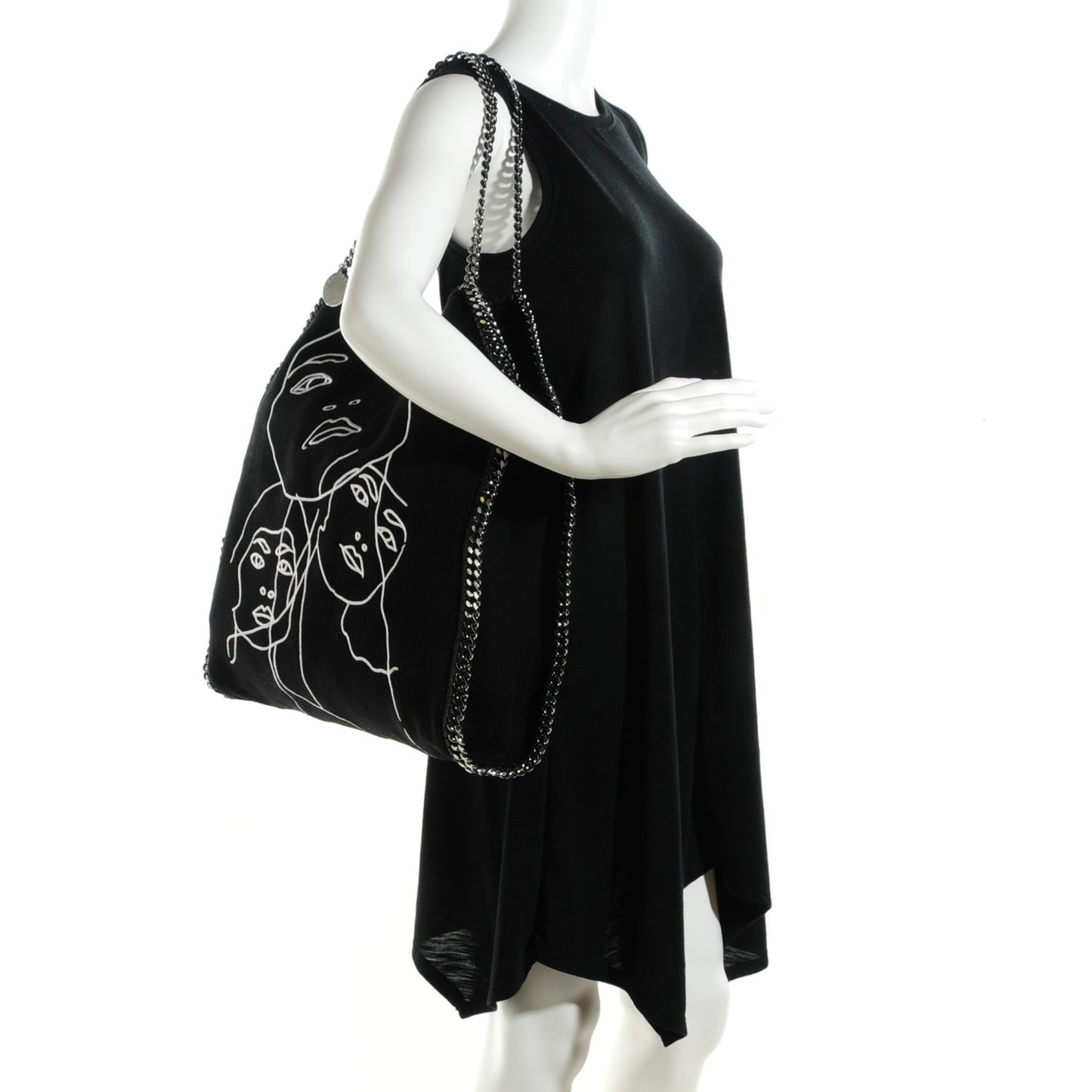 Faux Suede Large Gary Hume Falabella Black