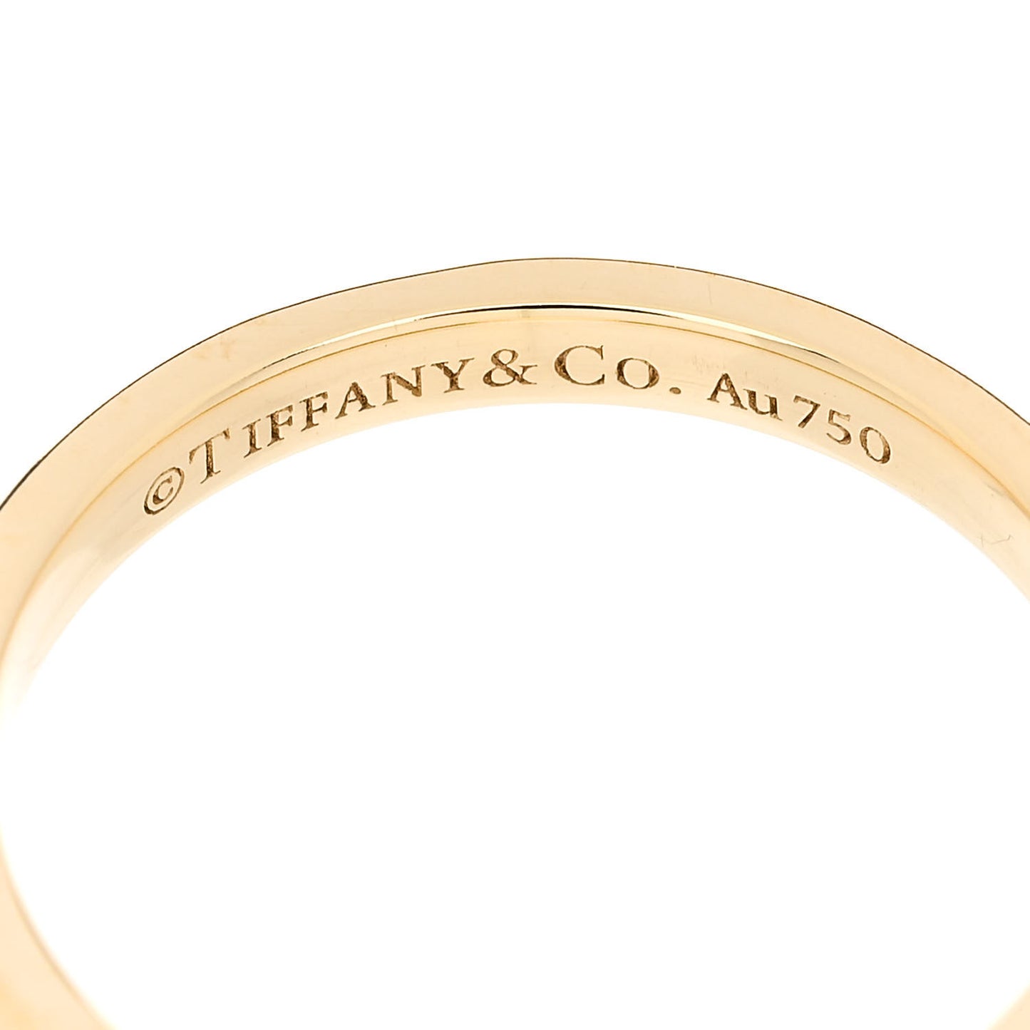 18K Yellow Gold Diamond 2.5mm Tiffany True Band Ring 56 7.5
