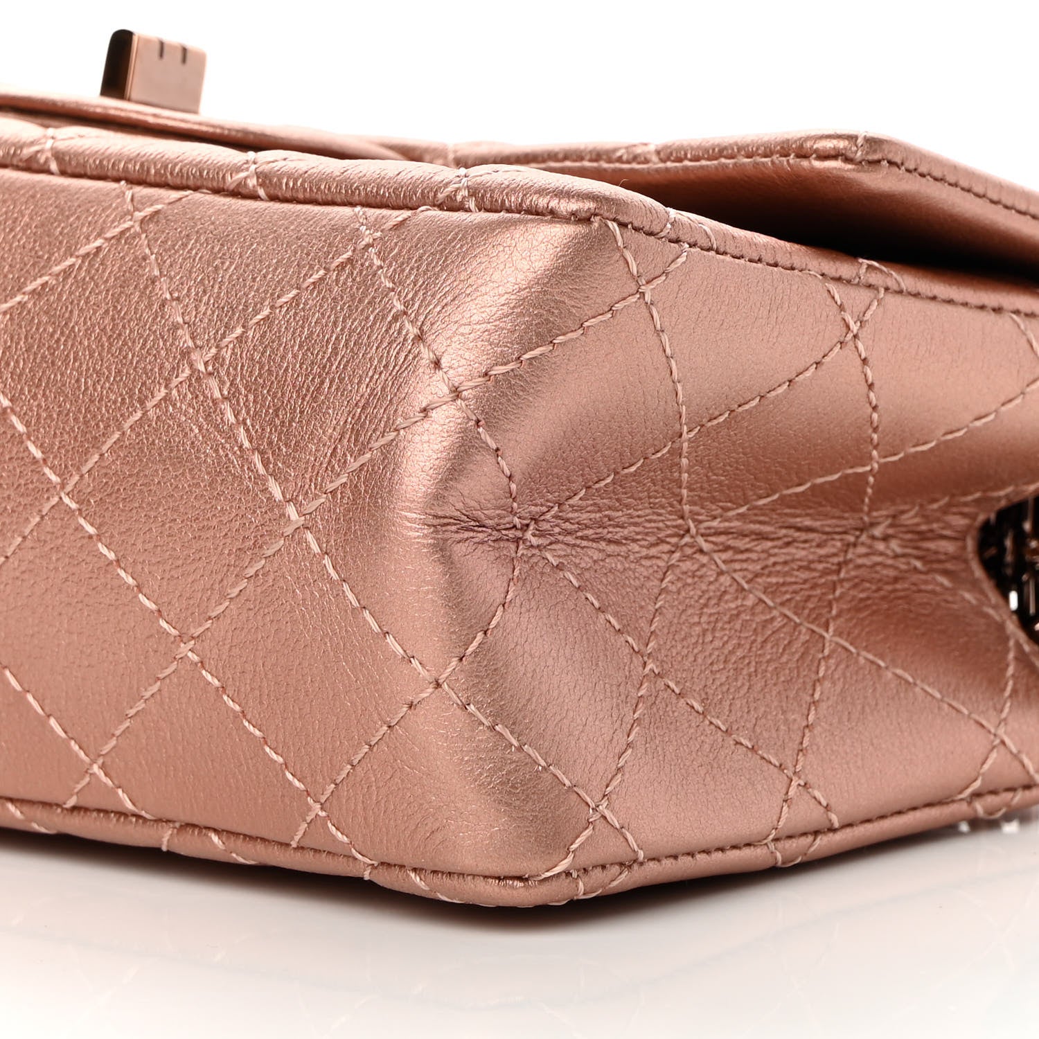 Chanel Metallic Grained Calfskin Quilted 2.55 Reissue Mini Flap Copper Pink 10 of 10