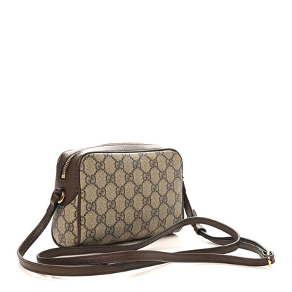 Gucci Denim Monogram Textured Dollar Calfskin Super Mini Ophidia Shoulder Bag Beige Ebony New Acero 3 of 10