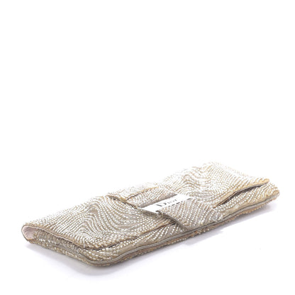 Christian Dior Beaded Fabric Flap Clutch Beige 4 of 10