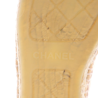 Chanel Lambskin CC Espadrilles 39 Beige Black 8 of 11