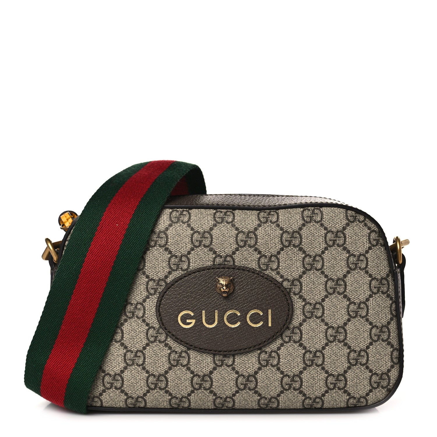 Gucci GG Supreme Monogram Web Neo Vintage Shoulder Bag Beige New Acero Crop 1 of 9
