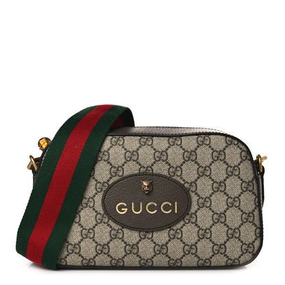Gucci GG Supreme Monogram Web Neo Vintage Shoulder Bag Beige New Acero Crop 1 of 9