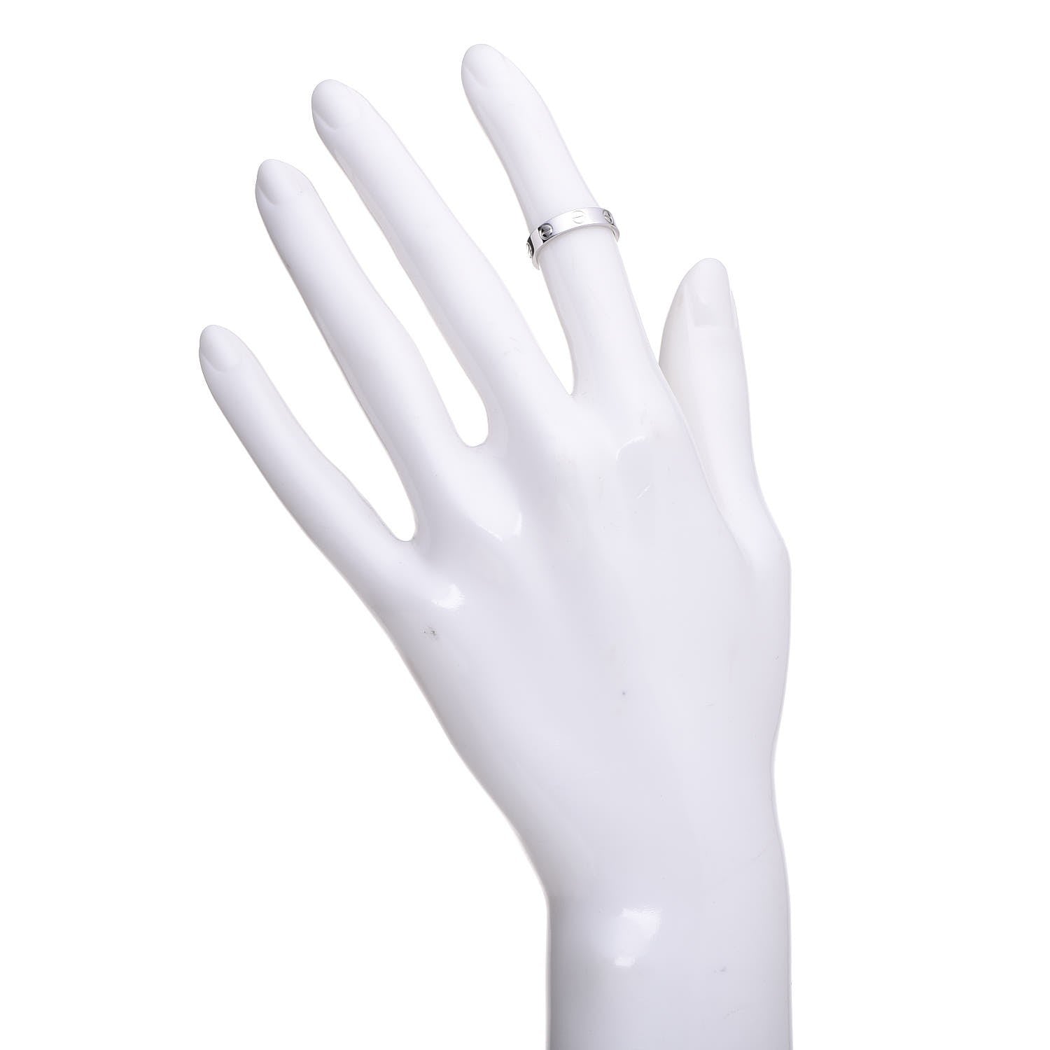 Cartier 18K White Gold 3.5mm LOVE Wedding Band Ring 47 4 2 of 4