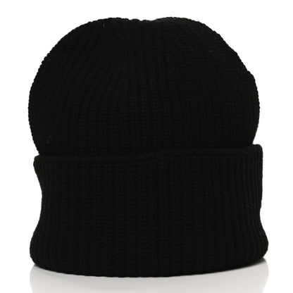 Chanel Wool Cashmere CC Beanie Hat Black White 2 of 5