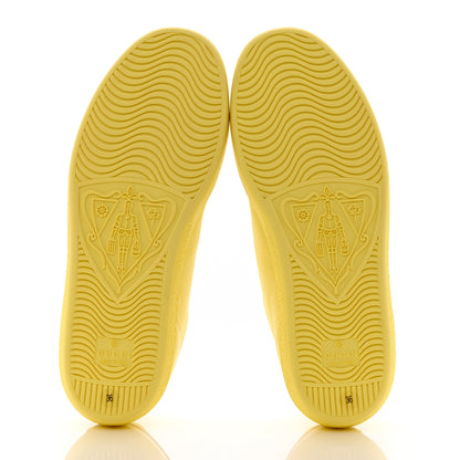 Gucci Calfskin Interlocking G Perforated Womens Ace Sneakers 36 Banana Straw Yellow 5 of 9