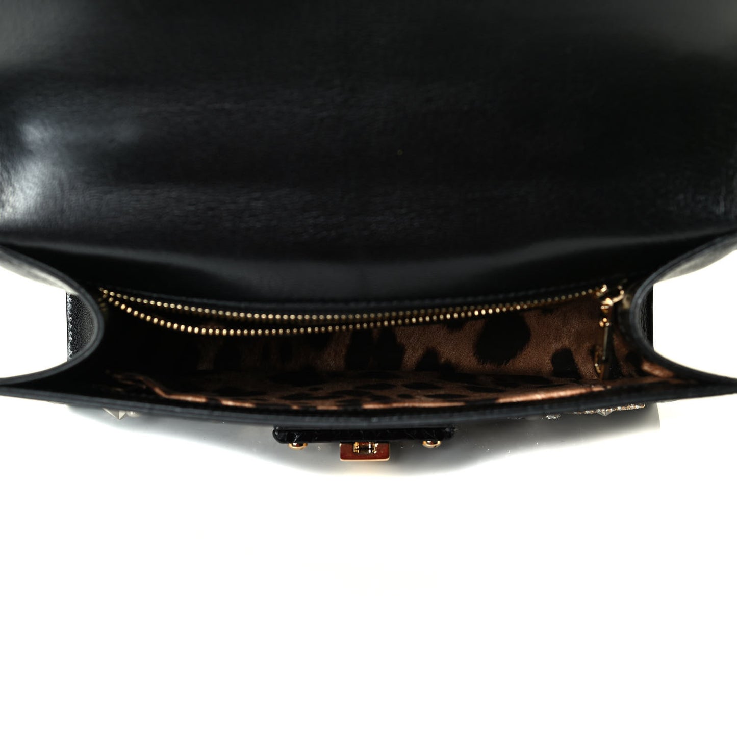 Calfskin Embellished Lucia Top Handle Bag Black