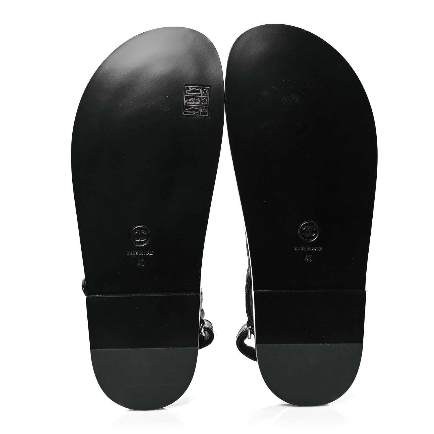 Chanel Grained Calfskin Velcro Dad Sandals 40 Black 5 of 9