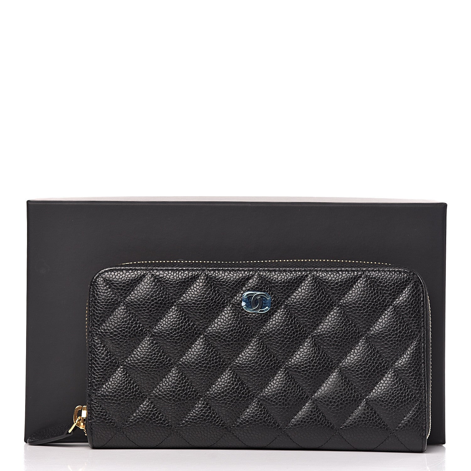 Chanel Caviar Quilted Large Gusset Zip Around Wallet Black 9 of 9