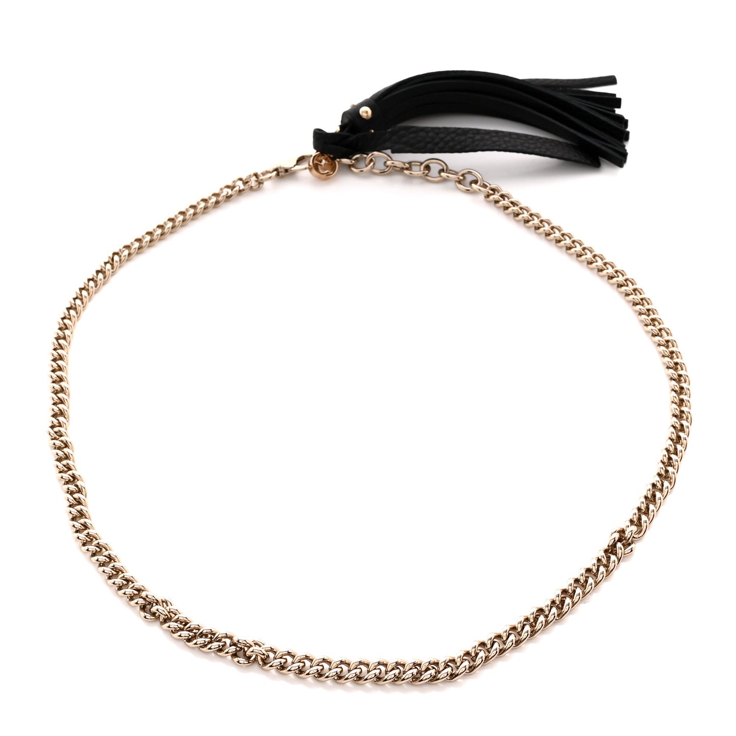 Chain GG Tassel Belt Black