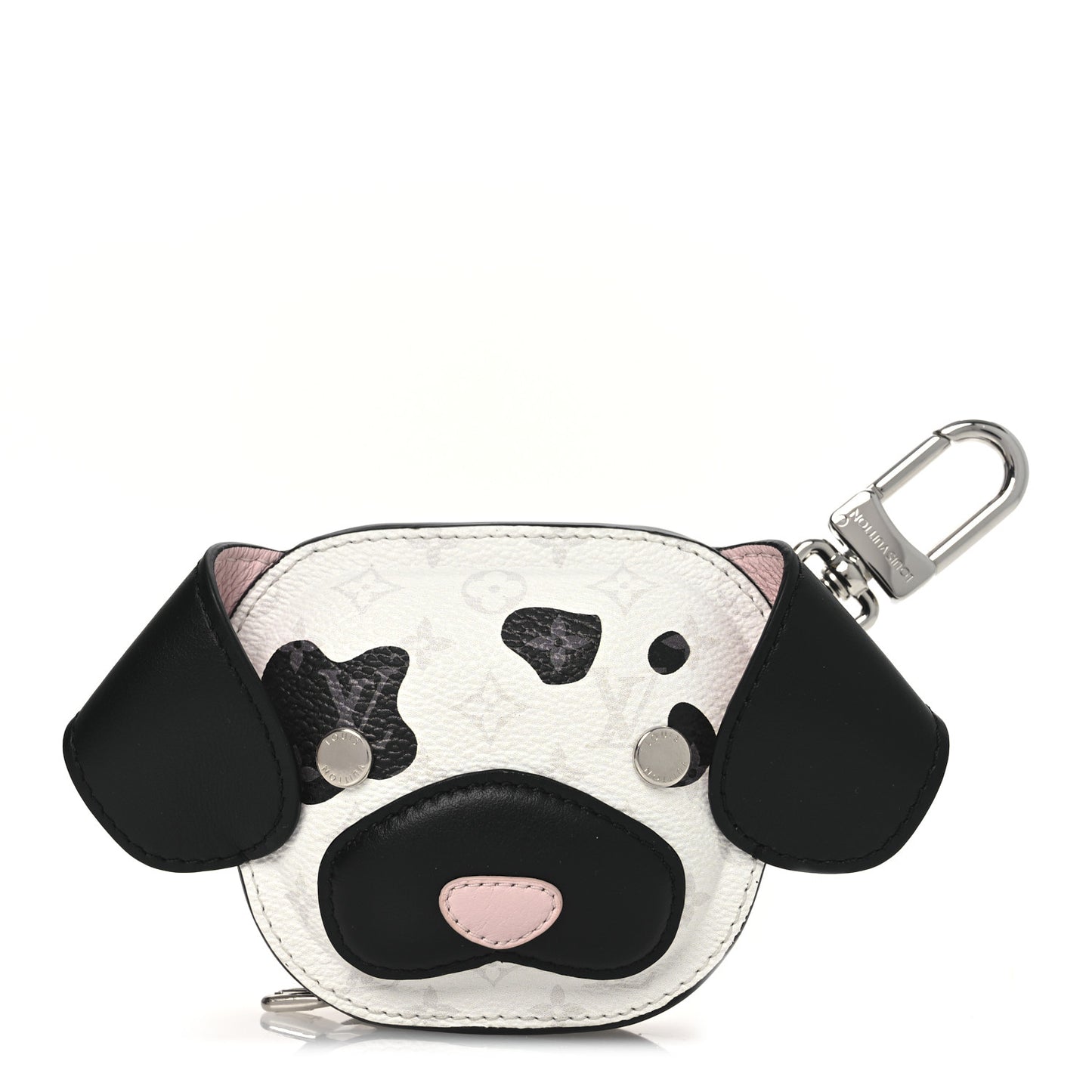 Monogram Dog Bag Charm Key Holder Black