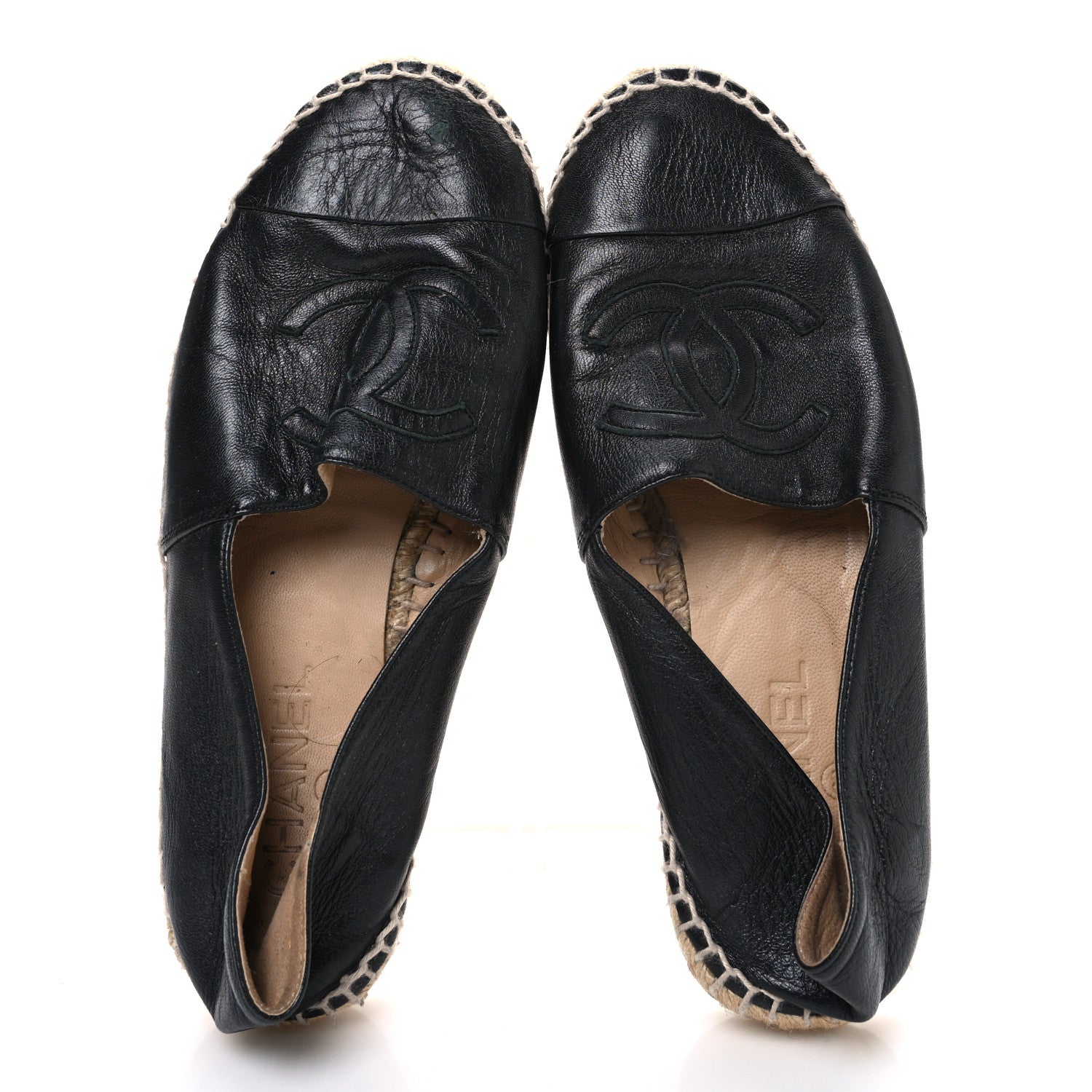 Chanel Lambskin CC Espadrilles 36 Black 1791202 – FASHIONPHILE