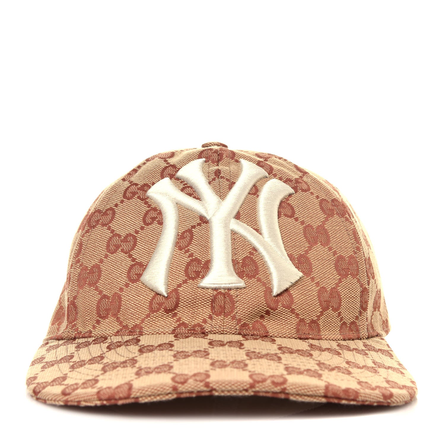 Gucci X MLB Monogram NY Yankees Baseball Hat 55-59 Beige Ruggine 3 of 7