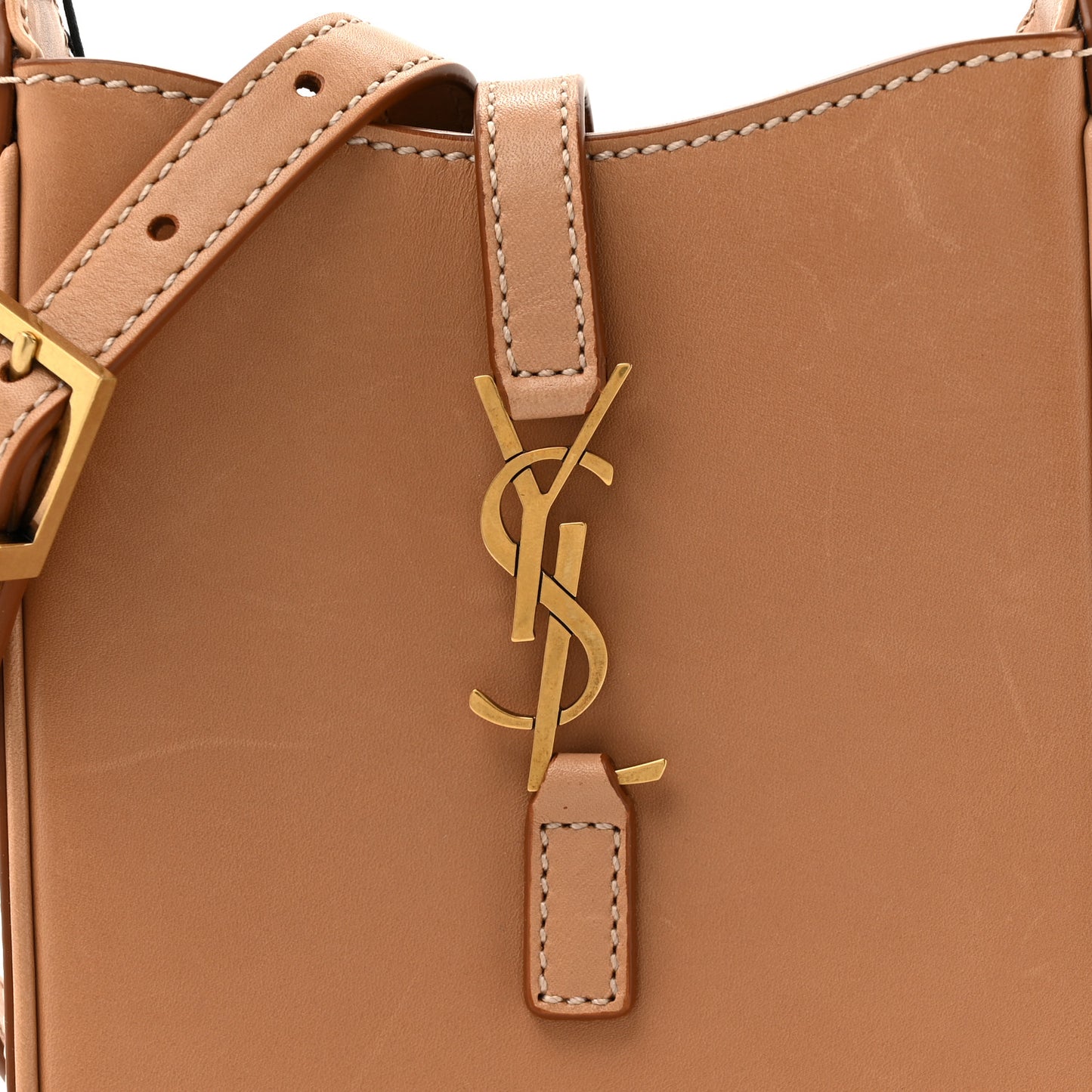 Smooth Calfskin Le 5 A 7 Vertical Hobo Brown Gold