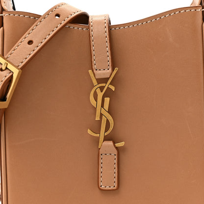 Saint Laurent Smooth Calfskin Le 5 A 7 Vertical Hobo Brown Gold 8 of 11