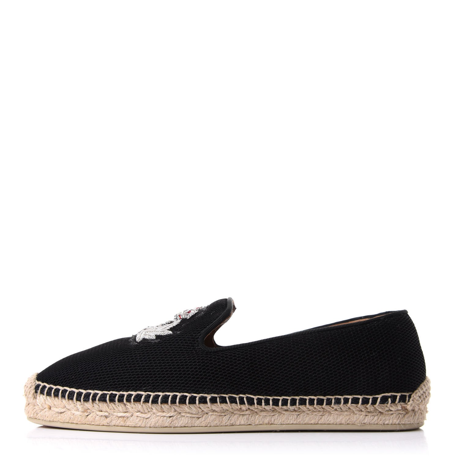 Christian Louboutin Mesh Twilight Womens Nanou Orlato Flat Espadrilles 39 Black Navy 1 of 10