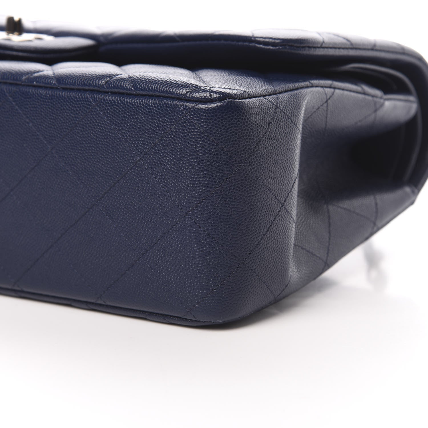 Chanel Caviar Quilted Jumbo Double Flap Navy Blue 10 of 12