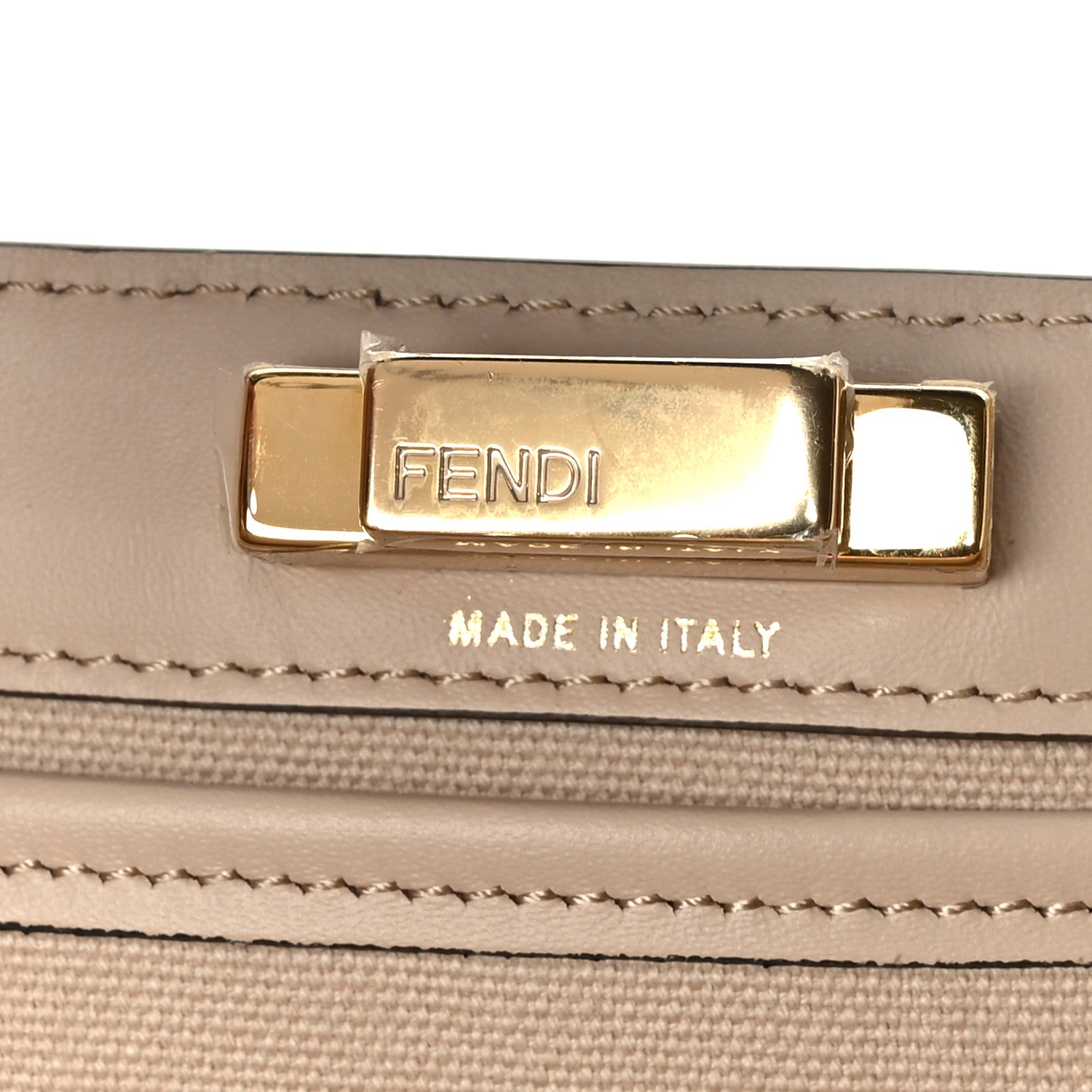 Fendi Canvas Vitello King FF Embroidered Medium Peekaboo X-Tote Poudre 7 of 9