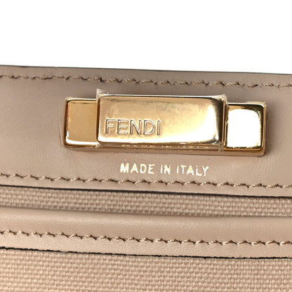 Fendi Canvas Vitello King FF Embroidered Medium Peekaboo X-Tote Poudre 7 of 9