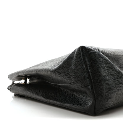 Gucci Calfskin Large Gifford Braided Handle Tote Black 9 of 10