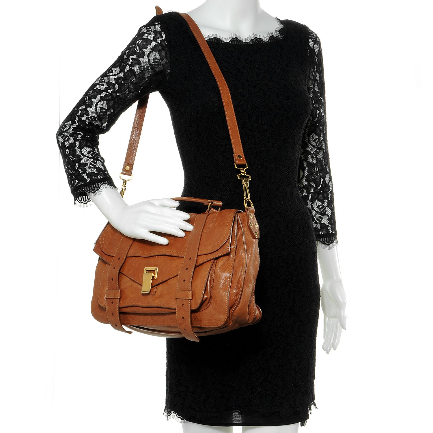 Proenza Schouler Lambskin PS1 Medium Satchel Saddle 2 of 10
