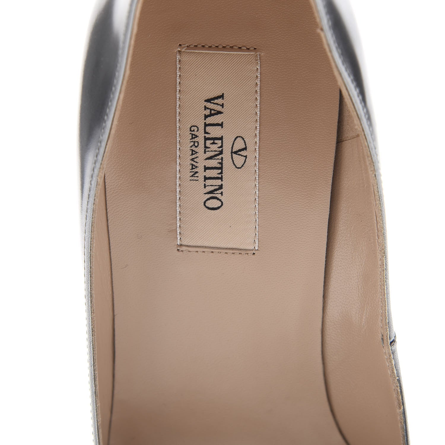 Valentino Garavani Patent Tan-Go Mary Jane 60mm Pumps 38 Silver 7 of 10