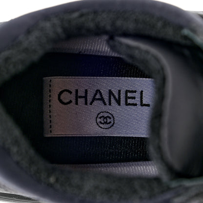 Chanel Nylon Calfskin Suede CC Sneakers 37 Black 9 of 9