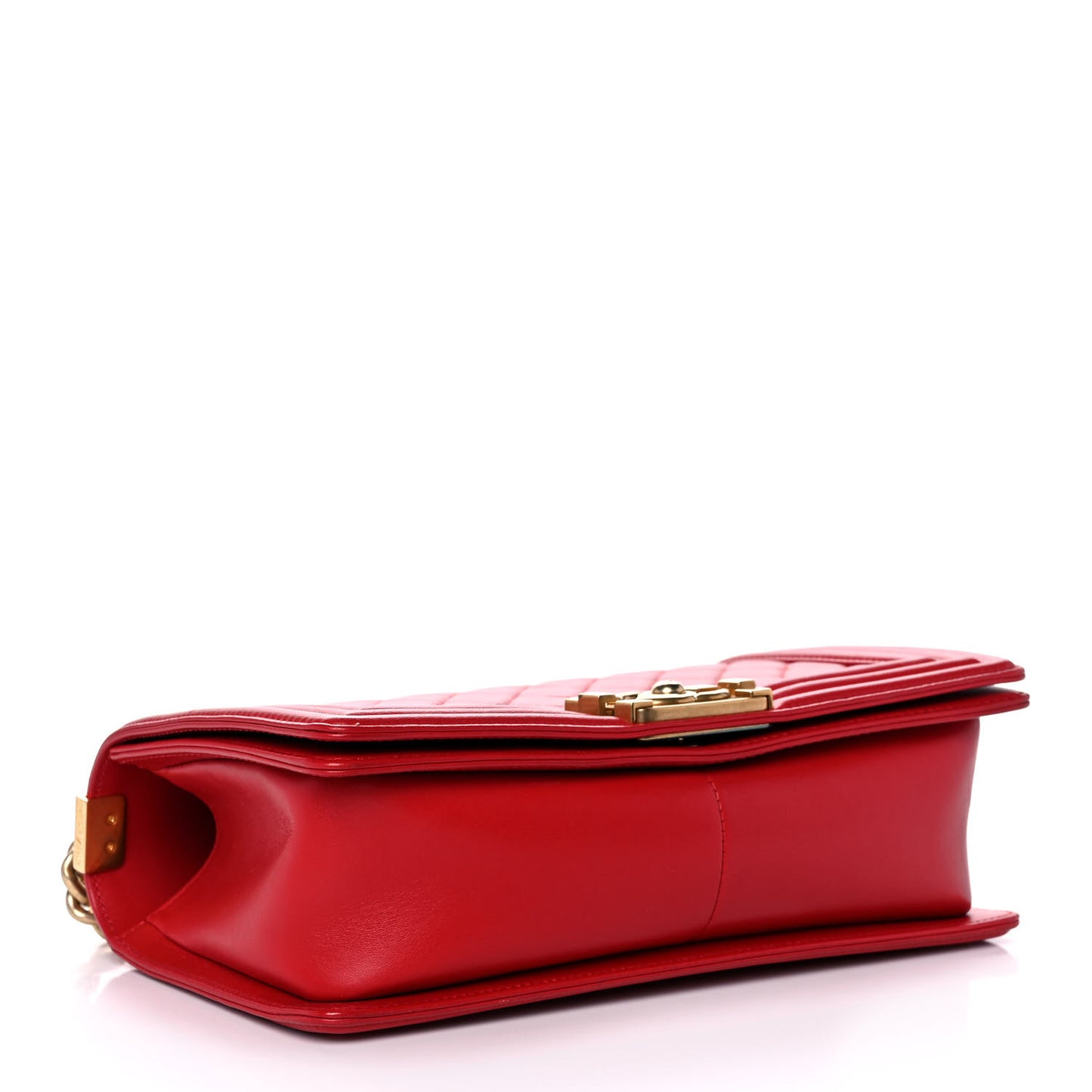 Lambskin Quilted Medium Boy Flap Red