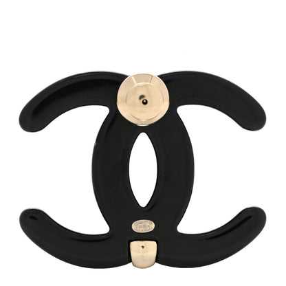 Chanel Resin Crystal CC Brooch Gold Black 3 of 5