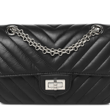 Chanel Aged Calfskin Chevron Quilted 2.55 Reissue Mini Flap Black 8 of 11
