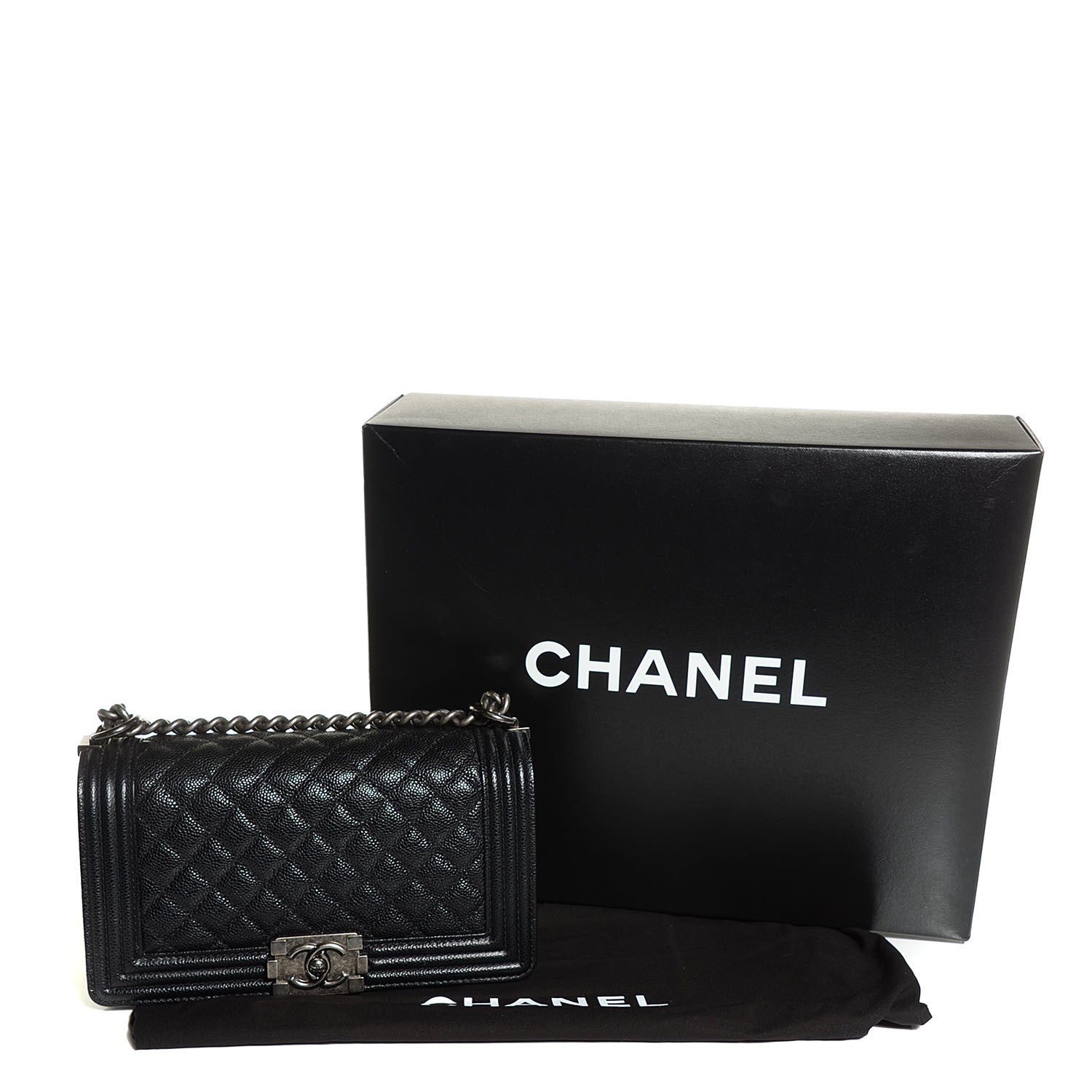 Chanel Caviar Quilted Medium Boy Flap Black 3 of 9