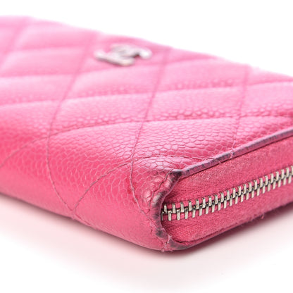 Chanel Caviar Quilted Small Zip Around Wallet Pink 14 of 20